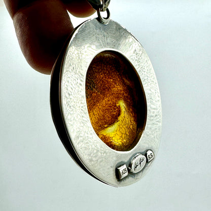Ámbar báltico colgante en plata de ley