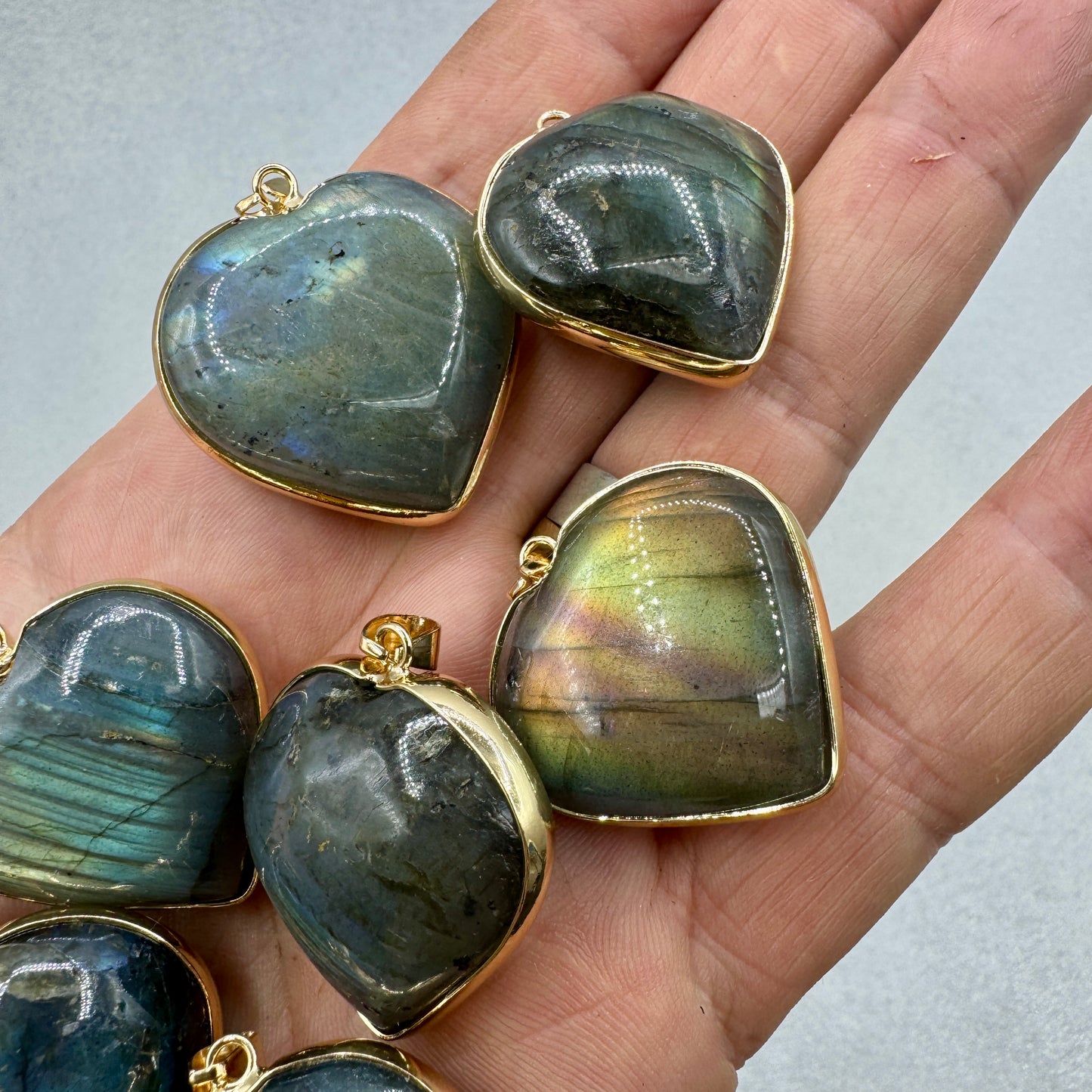 Labradorita colgante corazón