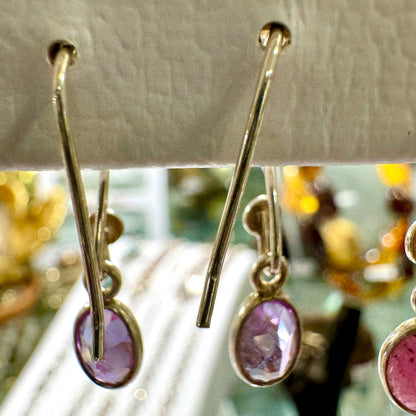 Amethyst earrings in sterling silver