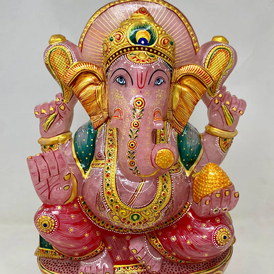 Dios Ganesha Ganesh Ganapati 13,9 kg. cuarzo rosa