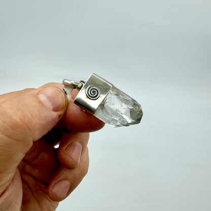 Himalayan quartz pendant in sterling silver