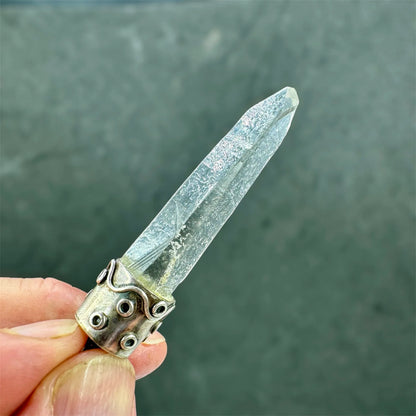 Colgante de cuarzo lemuriano plata de ley - Munay Minerales Palma de Mallorca Spain 