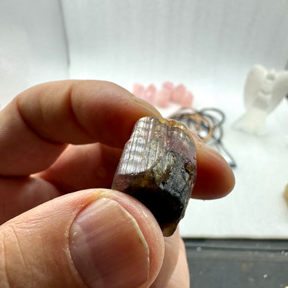 Turmalina bicolor verde y rosa