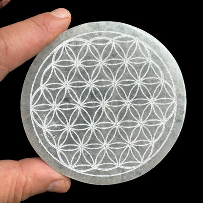 Selenita discos rodajas geometría sagrada y símbolos
