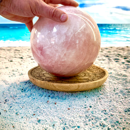 Cuarzo rosa esfera 20 cm. 11,4 kg.