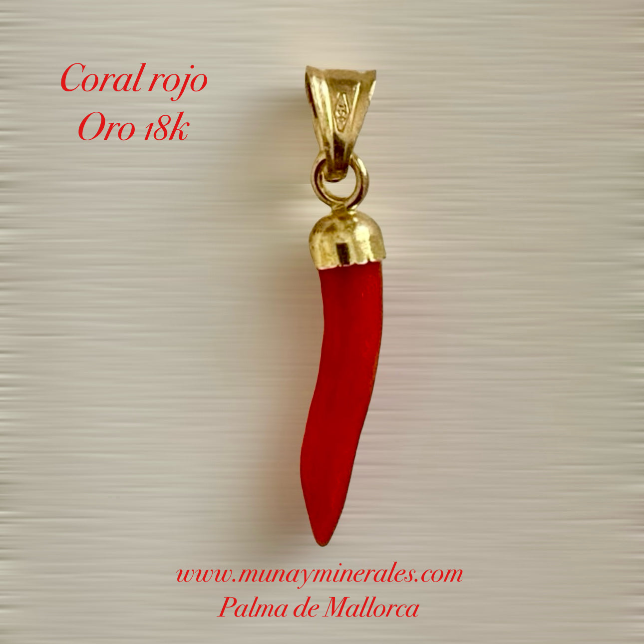 CORAL ROJO COLGANTE ORO 18k