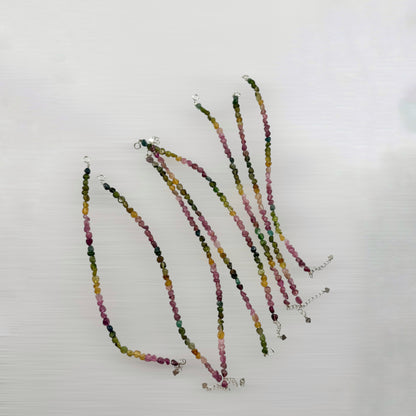 Multicolor tourmaline bracelet in sterling silver