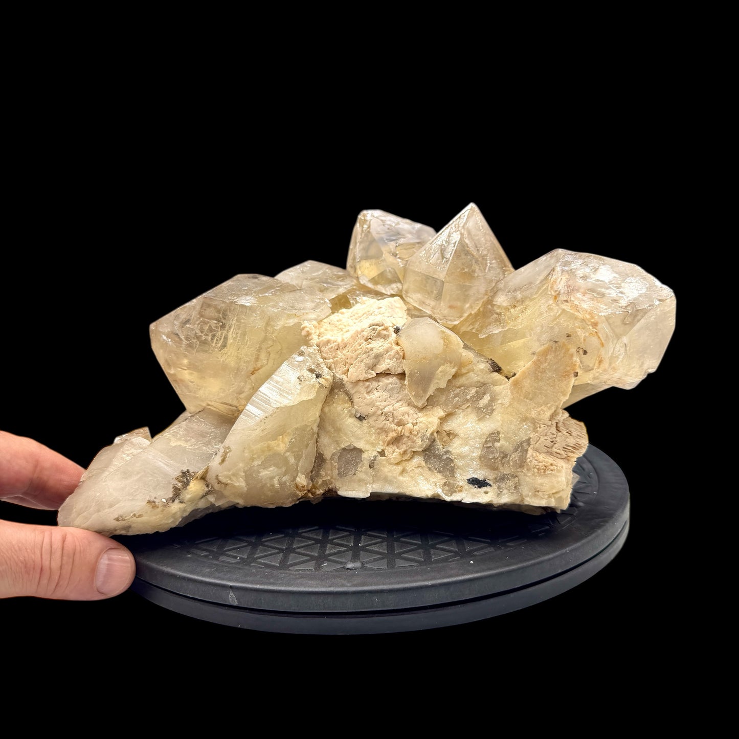 Citrino elestial cluster Citrine natural 4,8 kg. con turmalina negra