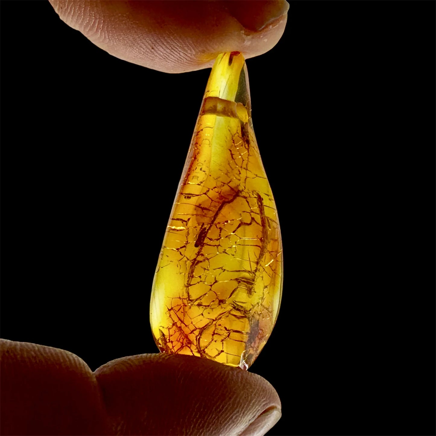 Colgantes de ambar báltico en cordón de piel - MUNAY MINERALES MALLORCA