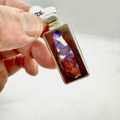 Boulder opal pendant in sterling silver
