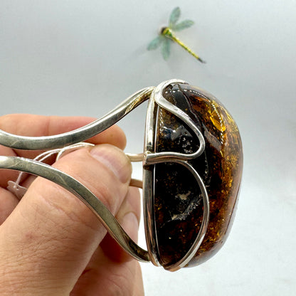 Baltic amber bracelet in sterling silver