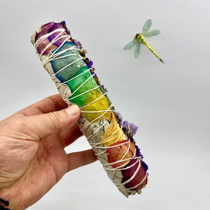Extra white sage with rose petals
