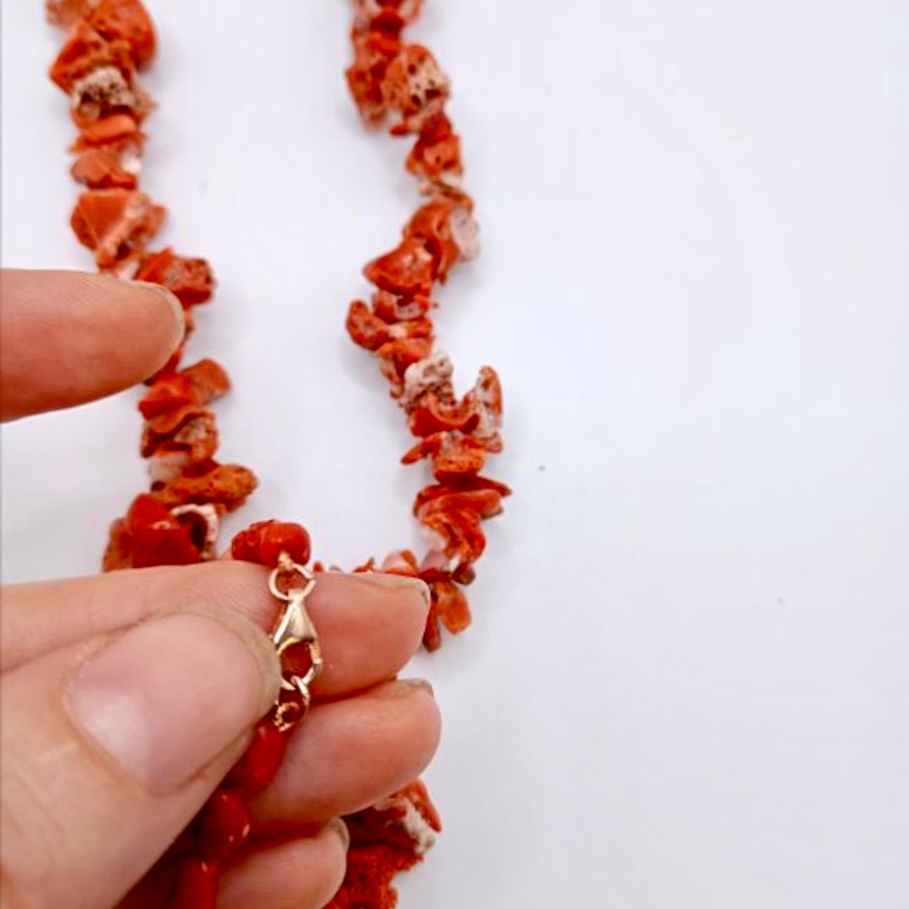 Coral Corinto Corallium Rubrum colgante con plata de ley