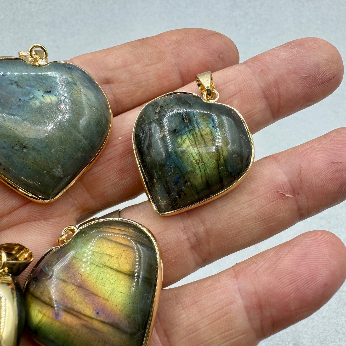 Labradorita colgante corazón