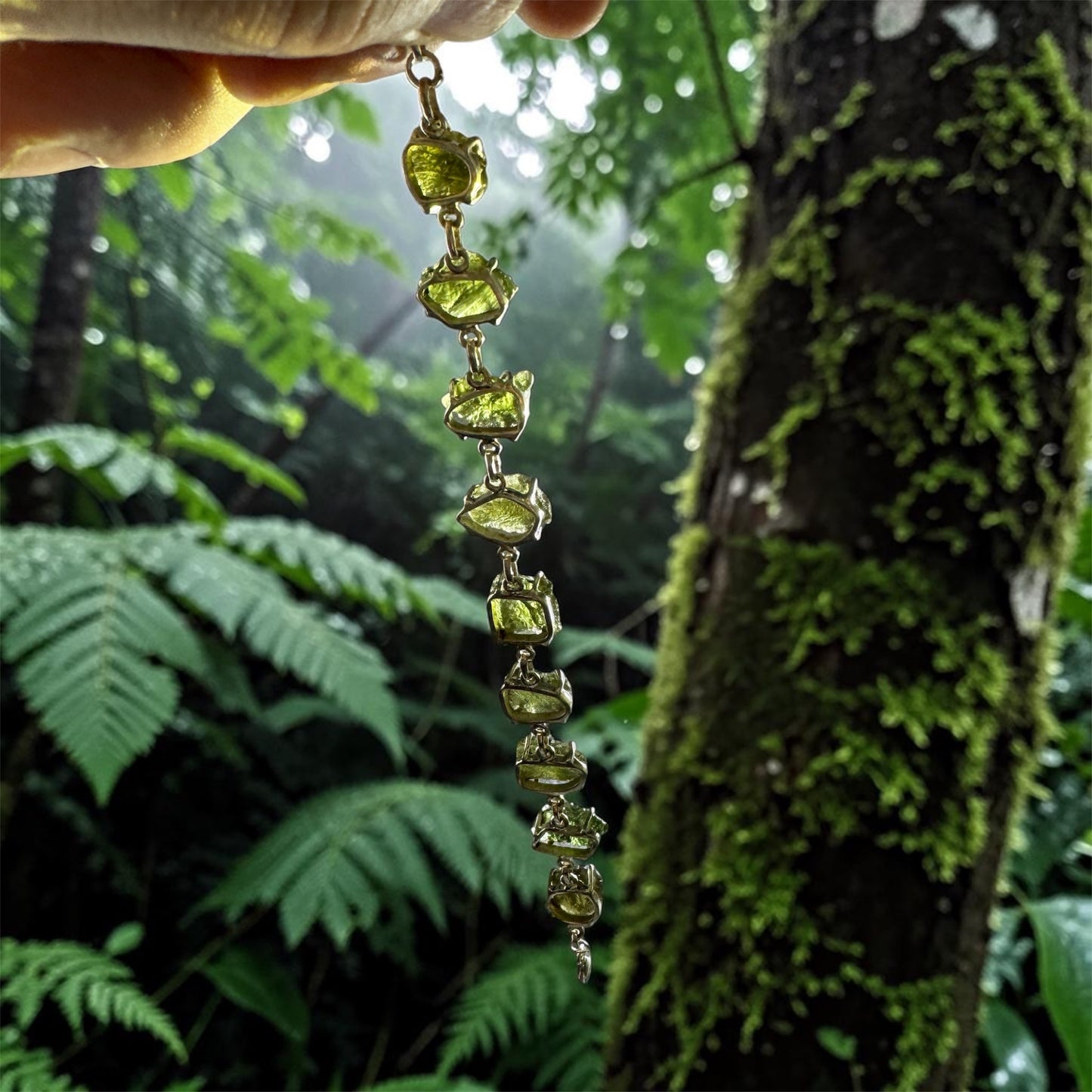 Moldavita tektita pulsera plata de ley