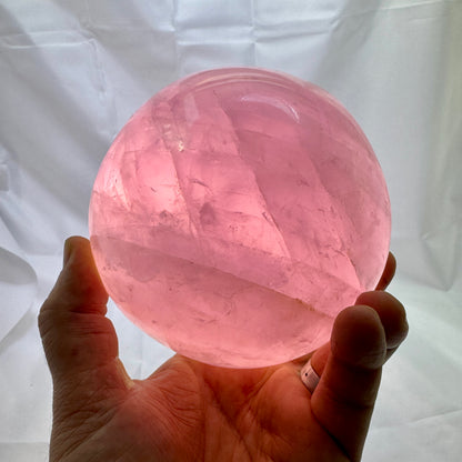Rose quartz sphere 12.5 cm. And 2.7 kg.