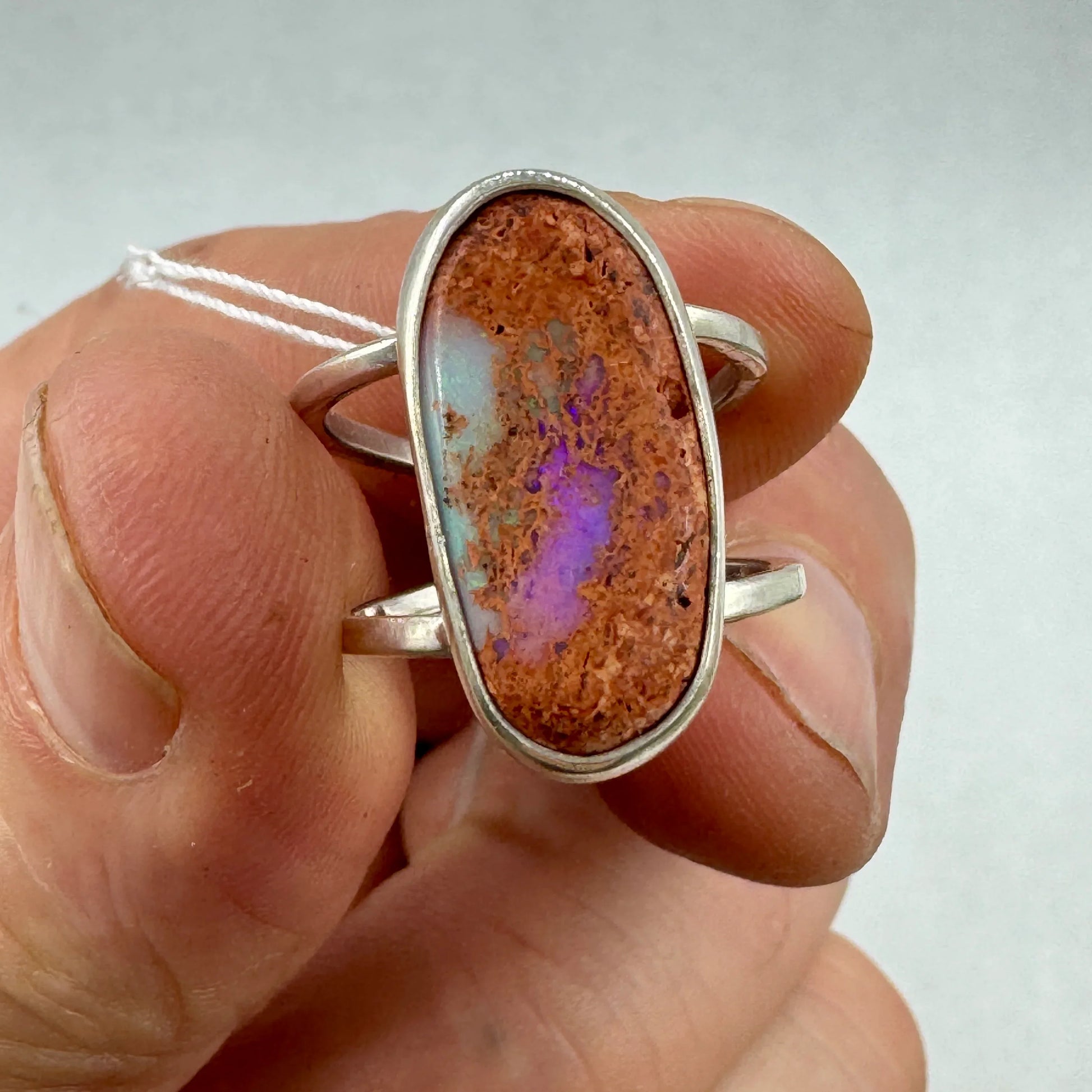 Ópalo de fuego anillos en plata de ley - MUNAY MINERALES MALLORCA