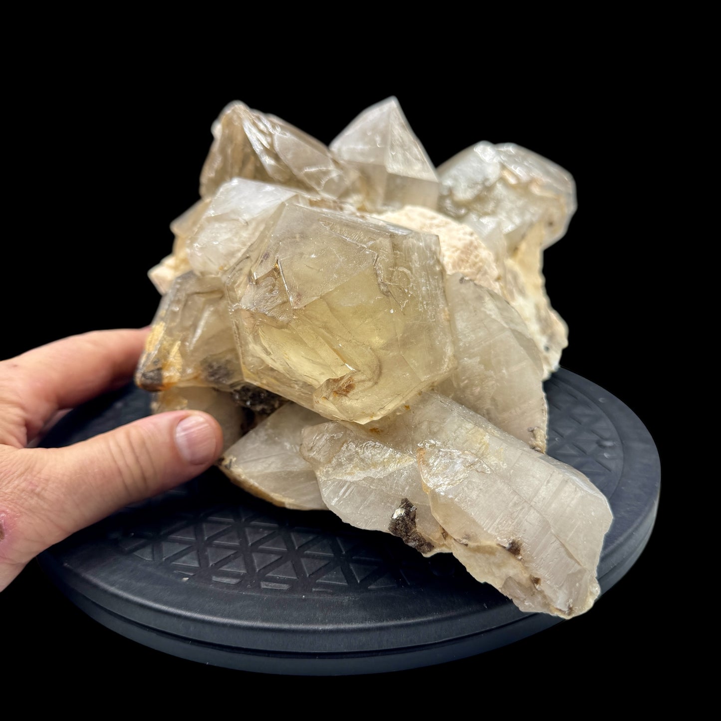 Citrino elestial cluster Citrine natural 4,8 kg. con turmalina negra