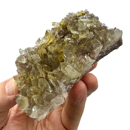 Cuarzo rutilado grupo con mica lepidolita