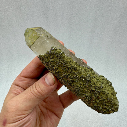 Cuarzo biterminado con siderita y pirita Panasqueira Portugal