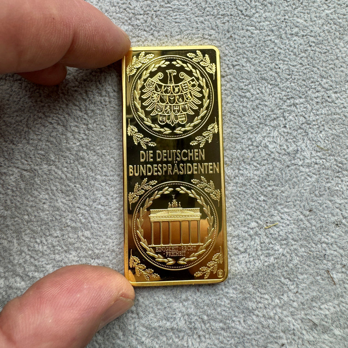 Placas color oro presidentes Alemania Munay Minerales Mallorca