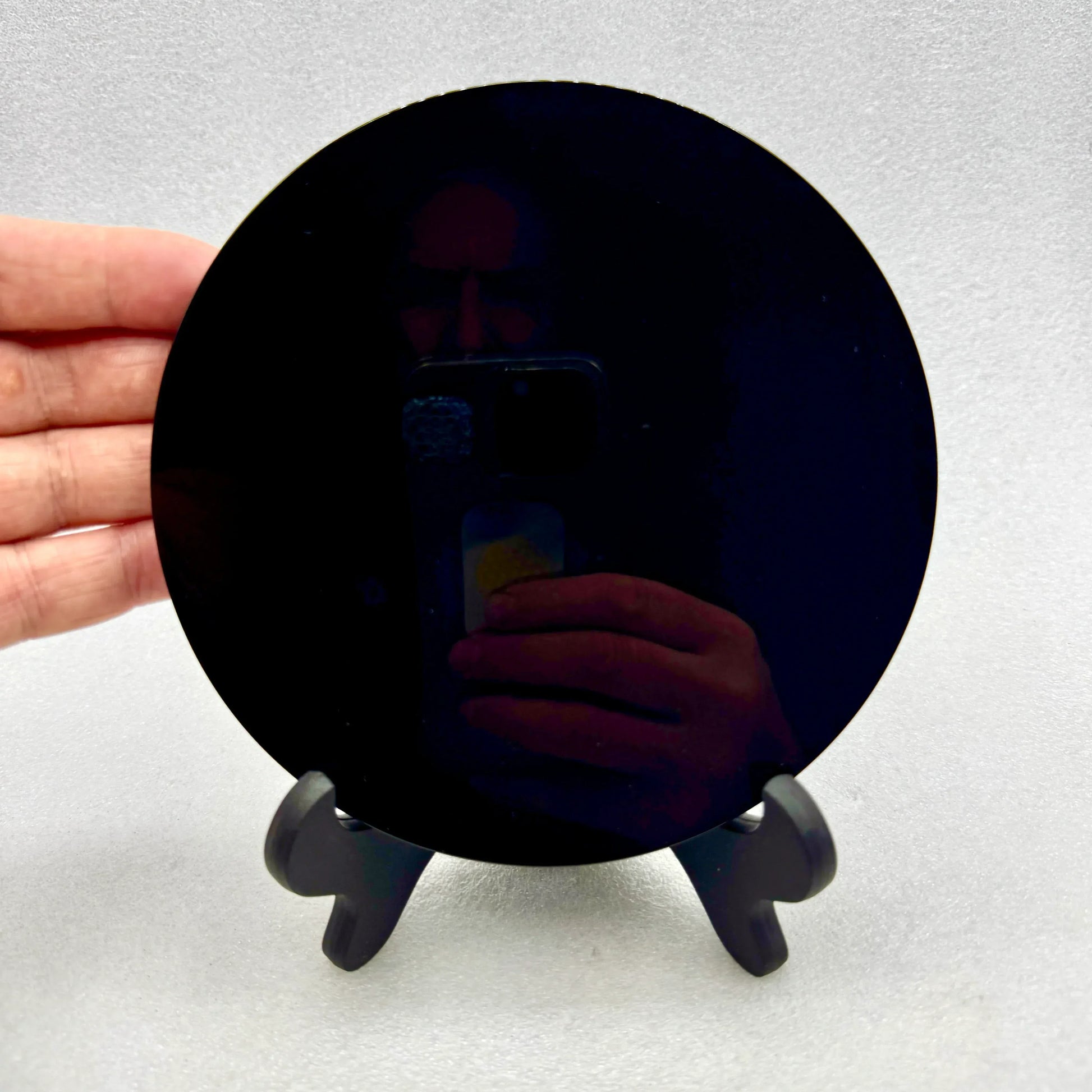 Espejo de obsidiana 145 mm. Obsidian mirror - Munay Minerales Palma de Mallorca Spain 