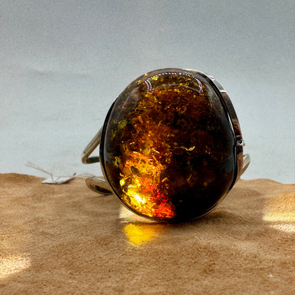 Baltic amber bracelet in sterling silver