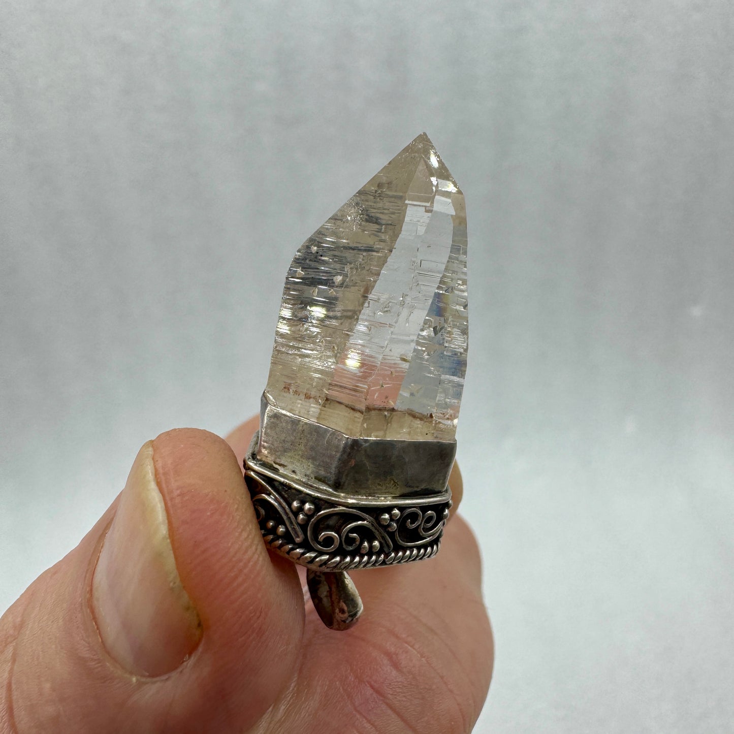 Colgante de cuarzo Himalaya plata de ley