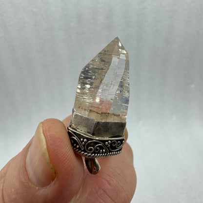 Colgante de cuarzo Himalaya plata de ley