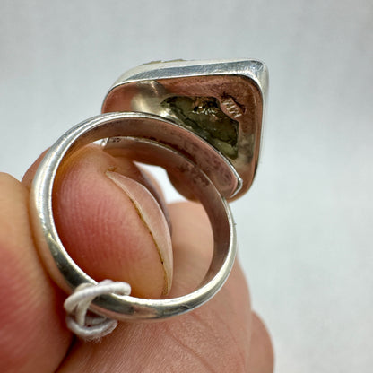 Anillo de pirita corazón plata de ley