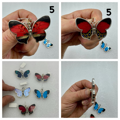Real butterfly scales pendant in sterling silver