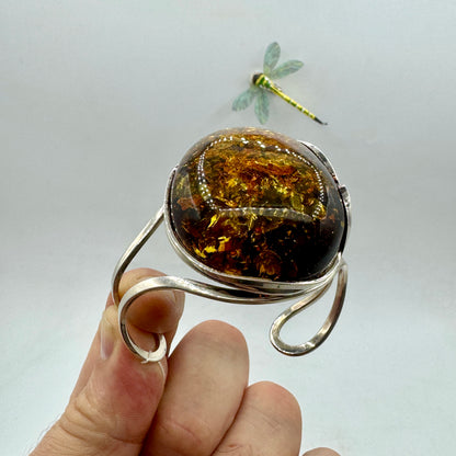 Baltic amber bracelet in sterling silver