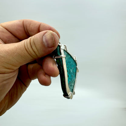 Malachite pendant sterling silver