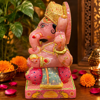 Dios Ganesha Ganesh Ganapati 21 kg. cuarzo rosa Munay Minerales Mallorca