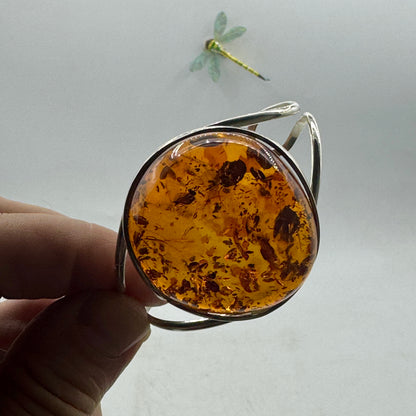 Baltic amber bracelet in sterling silver