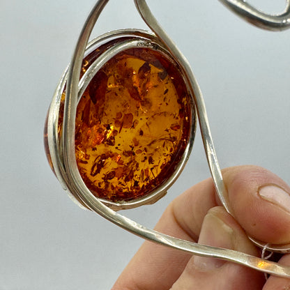 Baltic amber bracelet in sterling silver