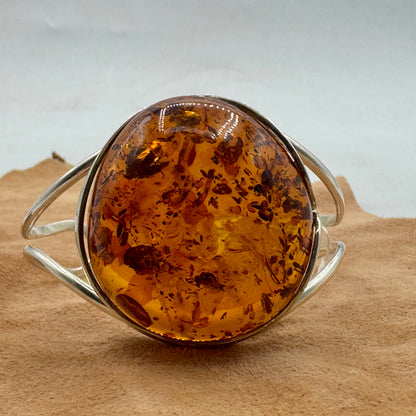 Baltic amber bracelet in sterling silver
