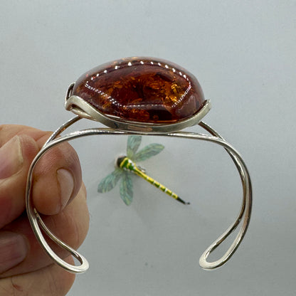 Baltic amber bracelet in sterling silver