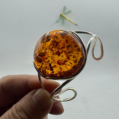 Baltic amber bracelet in sterling silver