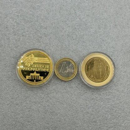 Medallas de cobre dorado color oro coleccionables Munay Minerales Mallorca