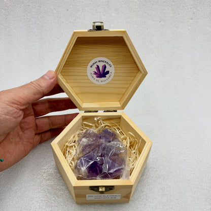 Sólidos platónicos de amatista + extra Merkaba Munay Minerales Mallorca