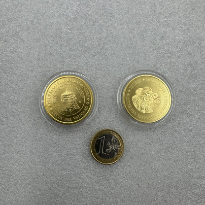 Monedas en cobre dorado Munay Minerales Mallorca