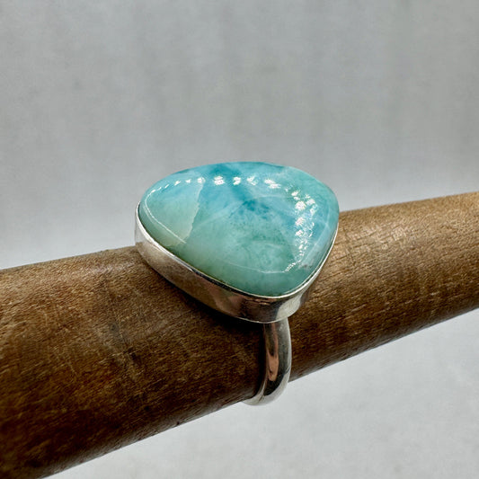 Larimar anillo plata ley abierto Munay Minerales Mallorca