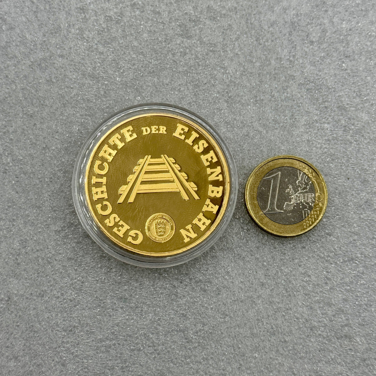 Medalla conmemorativa ferrocarril alemán Munay Minerales Mallorca