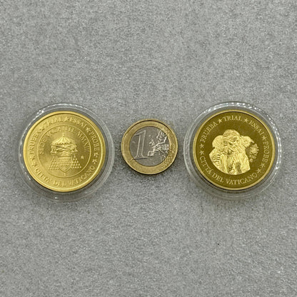 Monedas en cobre dorado Munay Minerales Mallorca