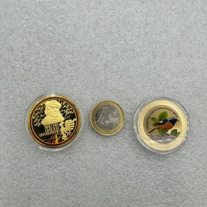 Medallas de cobre dorado color oro coleccionables Munay Minerales Mallorca