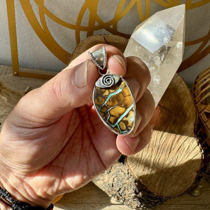 Ópalo bolder colgante en plata de ley - MUNAY MINERALES MALLORCA