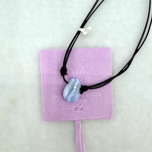 Ágata calcedonia banda azul colgante - Munay Minerales Palma de Mallorca Spain 