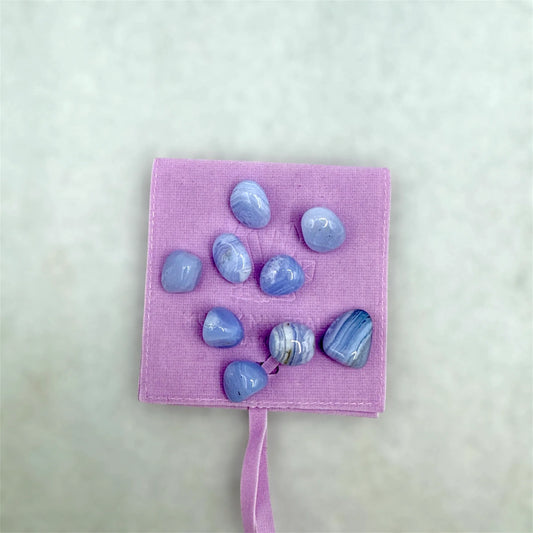 Ágata calcedonia de banda azul rodados pequeños - Munay Minerales Palma de Mallorca Spain 