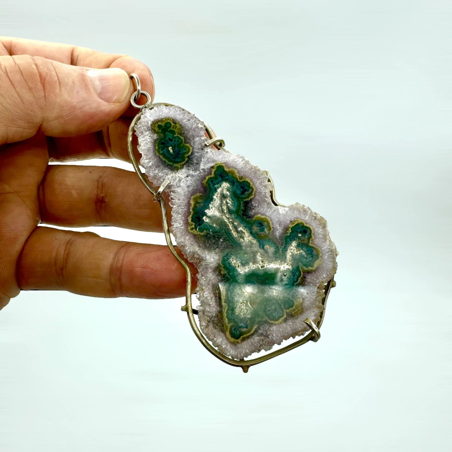 Amatista rodaja colgante en plata de ley - MUNAY MINERALES MALLORCA